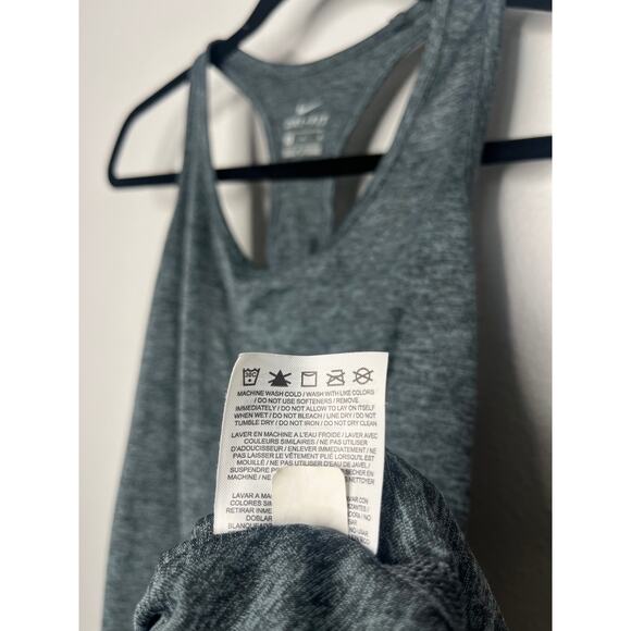 Nike Dri Fit Activewear Tank Top Gray Blue Racerback Pullover Sleeveless Sz M - Picture 3 of 3